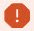 Exclamation point contained in a red octagon