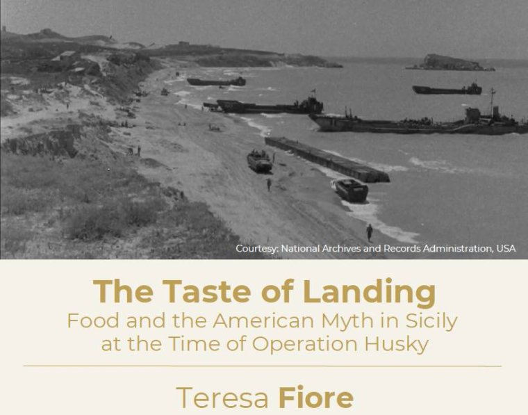 An ad for "The Taste of Landing" lecture with Dr. Teresa Fiore
